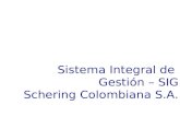 Sistema Integral de Gestión – SIG Schering Colombiana S.A.
