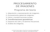 Procesamiento de Imágenes 1 Tema 4. Transformaciones geométricas. PROCESAMIENTO DE IMAGENES Programa de teoría 1. Adquisición y representación de imágenes.