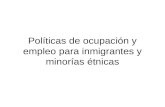 Políticas de ocupación y empleo para inmigrantes y minorías étnicas.