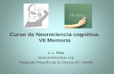 Curso de Neurociencia cognitiva. VII Memoria J. L. Díaz  Posgrado Filosofía de la Ciencia IIF, UNAM.