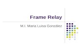 Frame Relay M.I. Maria Luisa González. Frame Relay Una red frame relay es una red que mueve tramas frame relay de una red a otra. Lógicamente son switches.