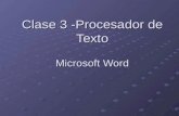 Clase 3 -Procesador de Texto Microsoft Word. ÁREA DE TRABAJO Zona de Edición Barra de Estado Barra de Menús Barras de Herramientas Barras de Desplazamiento.