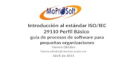 Introducción al estándar ISO/IEC 29110 Perfíl Básico guía de procesos de software para pequeñas organizaciones Hanna Oktaba hanna.oktaba@ciencias.unam.mx.
