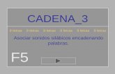 CADENA_3 F5 9 letras 9 letras 9 letras Asociar sonidos silábicos encadenando palabras.