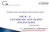 NORMAS DE INFORMACIÓN FINANCIERA NIF B – 6 ESTADO DE SITUACIÓN FINANCIERA EXPOSITOR L.C. EDUARDO M. ENRÍQUEZ G eduardo@enriquezg.com.