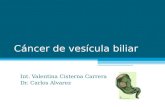 Cáncer de vesícula biliar Int. Valentina Cisterna Carrera Dr. Carlos Alvarez.