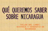 TALLER DEL LUNES: HISTORIA Y GEOGRAFIA DE NICARAGUA.
