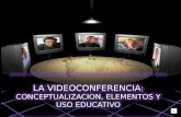 LA VIDEOCONFERENCIA : CONCEPTUALIZACION, ELEMENTOS Y USO EDUCATIVO.