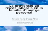 La prevenció de riscos laborals en la família d’Imatge personal Ponent: Mario Crespo Pérez I Jornada de la família professional d’Imatge personal Barcelona,