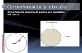 Circunferencia conjunto de puntos que equidistan del centro Circunferencia y círculo.