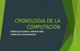 CRONOLOGIA DE LA COMPUTACION NOMBRE DEL PROFESOR : FERNANDO MEJIA NOMBRE MIO: CESAR RODRIGUEZ.