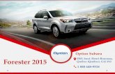 Subaru Forester 2015 - Caractéristiques, prix, garantie