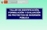 TALLER DE IDENTIFICACIÓN, FORMULACIÓN Y EVALUACIÓN DE PROYECTOS DE INVERSIÓN PÚBLICA