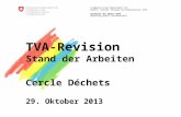 TVA-Revision Stand der Arbeiten Cercle Déchets 29. Oktober 2013