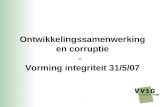 Ontwikkelingssamenwerking en corruptie -   Vorming integriteit 31/5/07
