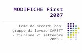 MODIFICHE First 2007