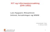 IKT og informasjonssøking  (DRI 1002)