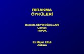 BIRAKMA ÖYKÜLERİ Mustafa SEYDİOĞULLARI Uzman TAPDK 31 Mayıs 2010 Ankara