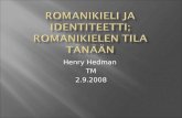Romanikieli ja identiteetti; romanikielen tila tänään