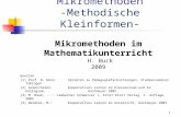 Mikromethoden -Methodische Kleinformen-
