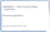 UNIDADE II – Visão Geral do Poder Legislativo  Processo Legislativo