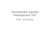 Sémantické aspekty katalogizace VIII.
