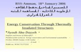 Energy Conservation Through Thermally Insulated Structures Ayoub Abu-Dayyeh*