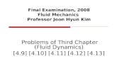 Final Examination, 2008 Fluid Mechanics  Professor Joon Hyun Kim