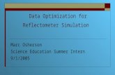 Data Optimization for Reflectometer Simulation