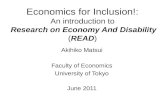 Economics for Inclusion!: An introduction to Research on Economy And Disability  ( READ )