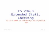 CS 294-8 Extended Static Checking cs.berkeley/~yelick/294