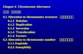 Chapter 6  Chromosome Aberrance 第六章  染色体畸变 6.1 Alteration to chromosome structure   染色体结构变异