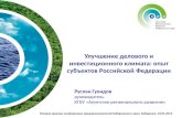 Улучшение делового и инвестиционного климата:  опыт  субъектов Российской  Федерации