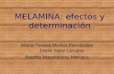 MELAMINA: efectos y determinación