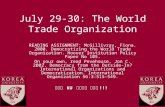 July 29-30: The World Trade Organization