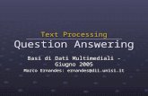 Text Processing Question Answering