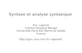 Syntaxe et analyse syntaxique