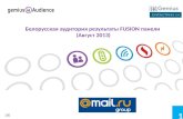 Белорусская аудитория результаты  FUSION  панели ( Август 2013 )