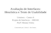 Avaliação de Interfaces: Heurística e Teste de Usabilidade