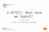 e-AFFECT: What have we learnt?