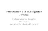 Introducción  a la  Investigación Jurídica