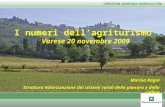 I numeri dell’agriturismo  Varese 20 novembre 2009