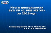 Итоги деятельности БУЗ УР «1 РКБ МЗ УР» за 2013год.