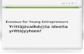 Erasmus for Young  Entrepreneurs Yrittäjävaihdosta ideoita yrittäjyyteen!
