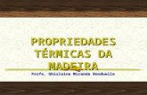 PROPRIEDADES TÉRMICAS DA MADEIRA Profa. Ghislaine Miranda Bonduelle