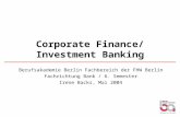 Corporate Finance/ Investment Banking