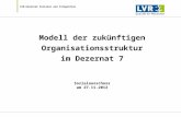 Modell der zukünftigen Organisationsstruktur im Dezernat 7 Sozialausschuss am 27.11.2012