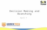 Decision Making and Branching