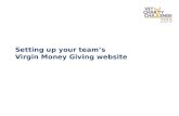Setting up your team’s  Virgin Money Giving website