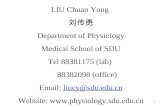 LIU Chuan Yong  刘传勇 Department of Physiology Medical School of SDU Tel 88381175 (lab)